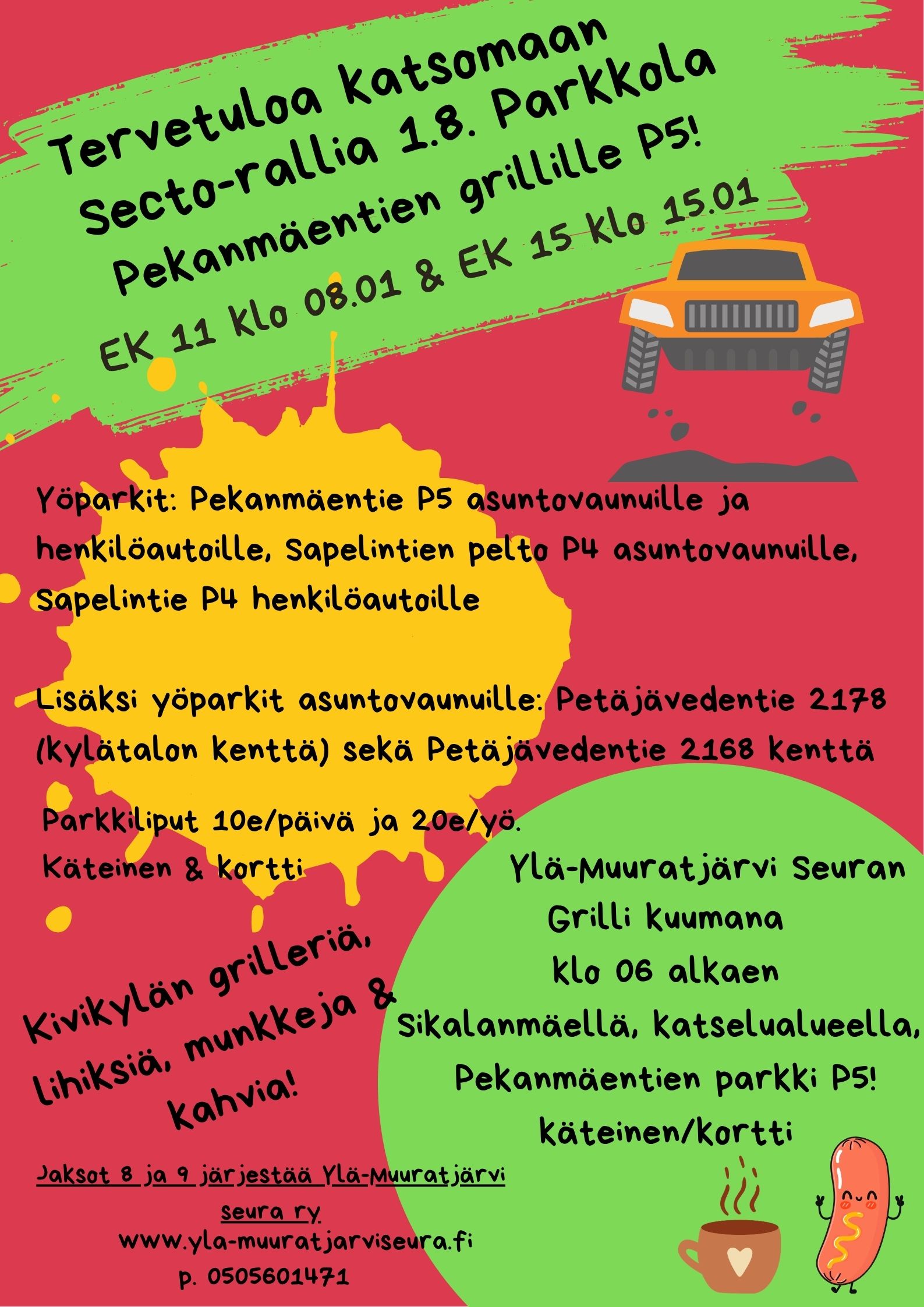 Tervetuloa Secto-ralliin lauantaina 1.8.!